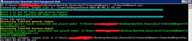 generic timer job reports